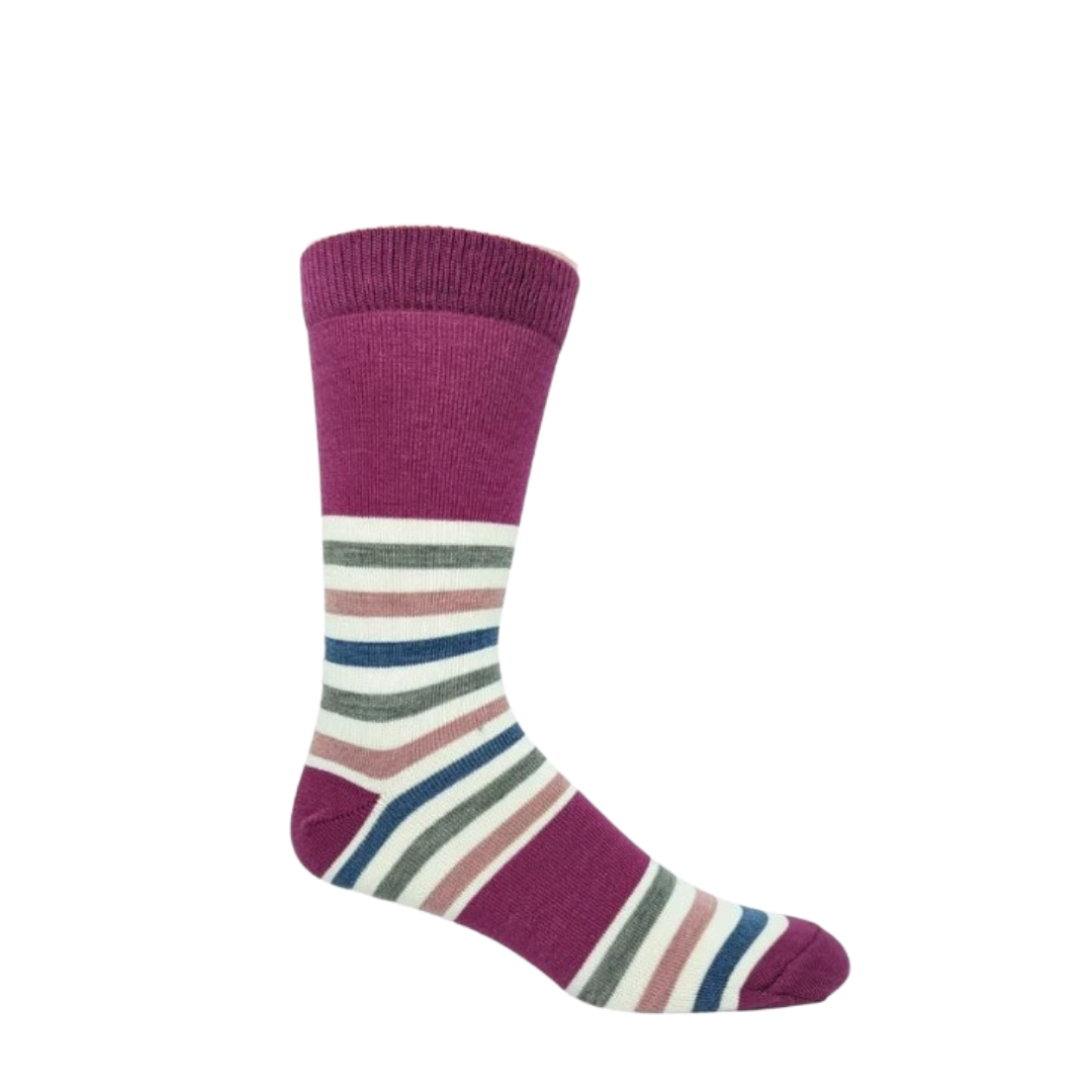 STRIPPY MÉRINOS CACHEMIRE bourgogne - Abaka