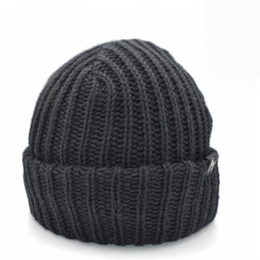 RIBBED BEANIE WITH CUFF black
